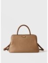Bauletto Medium in tela rivestita Op e pelle Borbonese Urban – Cappuccino Bauletto Medium in tela rivestita Op e pelle Borbonese Urban – Cappuccino
