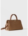 Bauletto Medium in tela rivestita Op e pelle Borbonese Urban – Cappuccino Bauletto Medium in tela rivestita Op e pelle Borbonese Urban – Cappuccino