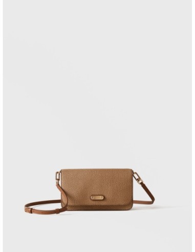 Mini bag a tracolla in tela rivestita Op e pelle Borbonese Urban – Cappuccino - foto 1