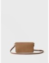 Mini bag a tracolla in tela rivestita Op e pelle Borbonese Urban – Cappuccino