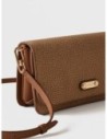 Mini bag a tracolla in tela rivestita Op e pelle Borbonese Urban – Cappuccino