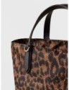 Borsa shopping Small in tessuto tecnico animalier Borbonese Escape – Corteccia