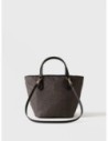 Borsa shopping Small in tessuto Op e pelle Borbonese Escape – Catrame/nero Borsa shopping Small in tessuto Op e pelle Borbonese Escape – Catrame/nero