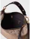 Borsa hobo Medium in tessuto riciclato Op e pelle Borbonese Frame – Op naturale/nero