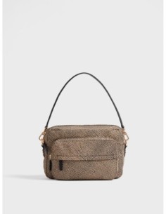 Camera Case Medium borsa a tracolla in tessuto Op Borbonese B-Club – Op naturale/nero - foto 1