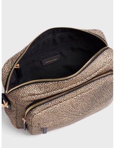 Camera Case Medium borsa a tracolla in tessuto Op Borbonese B-Club – Op naturale/nero - foto 5