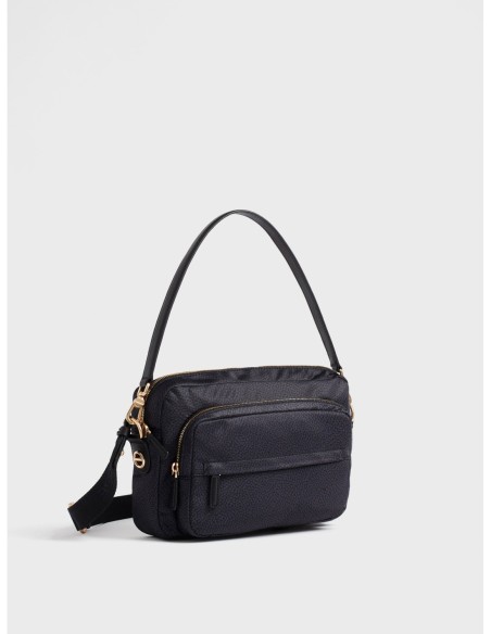 Camera Case Medium borsa a tracolla in tessuto Op Borbonese B-Club – Dark black - foto 3