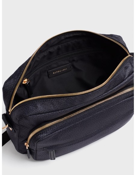 Camera Case Medium borsa a tracolla in tessuto Op Borbonese B-Club – Dark black - foto 5