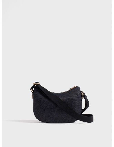 Luna Bag Mini borsa a tracolla in tessuto Op Borbonese B-Club – Dark black - foto 4