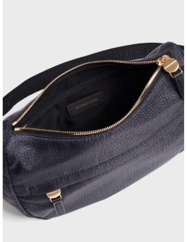 Luna Bag Mini borsa a tracolla in tessuto Op Borbonese B-Club – Dark black - foto 5
