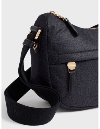 Luna Bag Mini borsa a tracolla in tessuto Op Borbonese B-Club – Dark black - foto 6