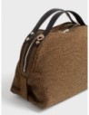 Bauletto Small in camoscio Op Borbonese – Cumino/ebano