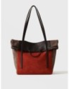 Borsa shopping Large in crosta scamosciata e pelle Borbonese Wave – Corniola/cenere/cacao Borsa shopping Large in crosta scamosciata e pelle Borbonese Wave – Corniola/cenere/cacao