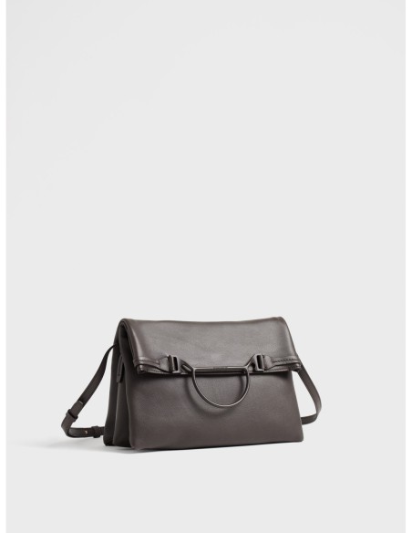 Borsa a tracolla Medium in pelle Borbonese Wave – Cacao - foto 3