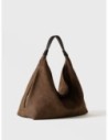 Borsa hobo Medium in pelle stampa Op Borbonese Plie – Cumino/ebano