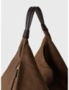Borsa hobo Medium in pelle stampa Op Borbonese Plie – Cumino/ebano