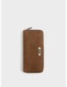 Portafoglio Large zip around slim in pelle stampa Op Borbonese Classic – Cumino