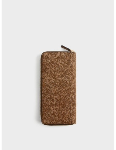 Portafoglio Large zip around slim in pelle stampa Op Borbonese Classic – Cumino - foto 3