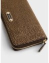 Portafoglio Large zip around slim in pelle stampa Op Borbonese Classic – Cumino