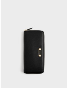 Portafoglio Large zip around slim in pelle Borbonese Classic – Nero - foto 1