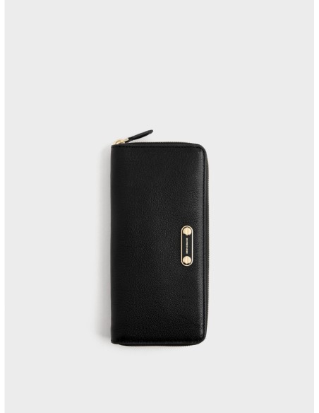 Portafoglio Large zip around slim in pelle Borbonese Classic – Nero - foto 1