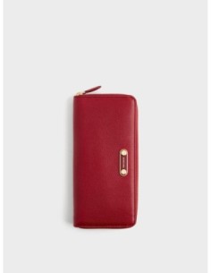Portafoglio Large zip around slim in pelle Borbonese Classic – Ciliegia - foto 1