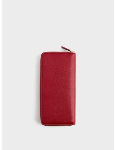 Portafoglio Large zip around slim in pelle Borbonese Classic – Ciliegia - foto 3