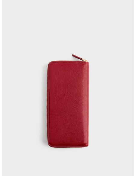 Portafoglio Large zip around slim in pelle Borbonese Classic – Ciliegia - foto 3
