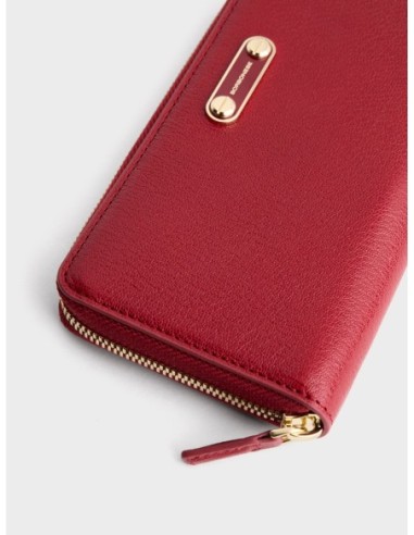 Portafoglio Large zip around slim in pelle Borbonese Classic – Ciliegia - foto 4