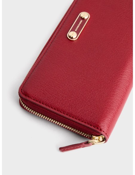 Portafoglio Large zip around slim in pelle Borbonese Classic – Ciliegia - foto 4