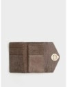 Portafoglio Medium con patta e vite decorativa in pelle Borbonese Essence – Ciliegia