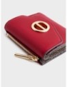 Portafoglio Small con patta e vite decorativa in pelle Borbonese Essence – Ciliegia Portafoglio Small con patta e vite decorativa in pelle Borbonese Essence – Ciliegia