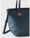 Borsa shopping Small in tela rivestita Op e pelle Borbonese Flight – Denim