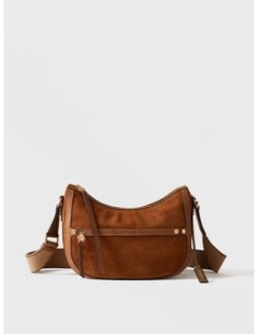 Borsa a tracolla Small in crosta scamosciata e pelle Borbonese Luna – Radica - foto 1