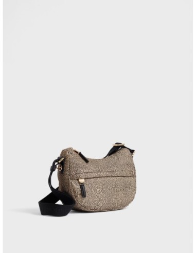 Luna Bag Mini borsa a tracolla in tessuto Op Borbonese B-Club – Op naturale/nero - foto 2
