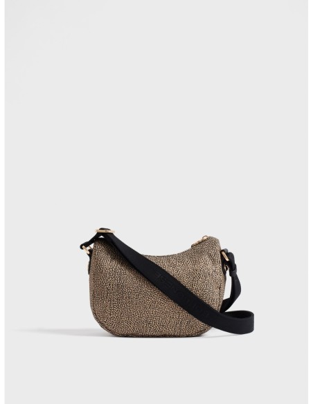 Luna Bag Mini borsa a tracolla in tessuto Op Borbonese B-Club – Op naturale/nero - foto 3