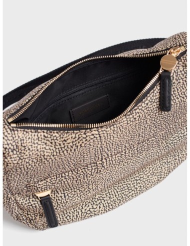 Luna Bag Mini borsa a tracolla in tessuto Op Borbonese B-Club – Op naturale/nero - foto 4