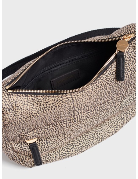 Luna Bag Mini borsa a tracolla in tessuto Op Borbonese B-Club – Op naturale/nero - foto 4