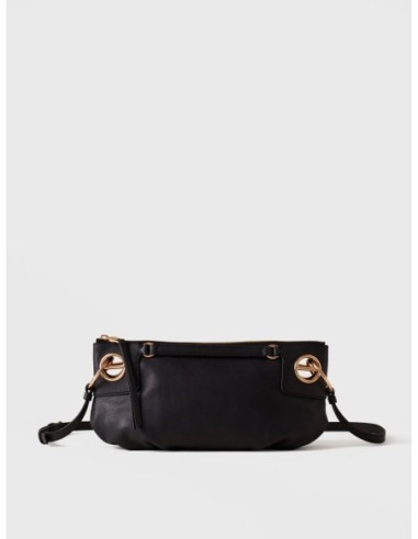 Borsa a tracolla Small in pelle effetto nabuk Borbonese London – Nero - foto 1