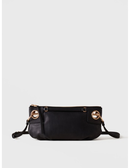 Borsa a tracolla Small in pelle effetto nabuk Borbonese London – Nero - foto 1
