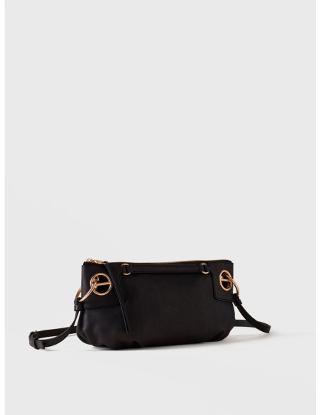 Borsa a tracolla Small in pelle effetto nabuk Borbonese London – Nero - foto 3