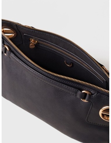 Borsa a tracolla Small in pelle effetto nabuk Borbonese London – Nero - foto 5