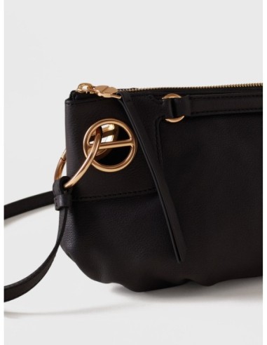Borsa a tracolla Small in pelle effetto nabuk Borbonese London – Nero - foto 6