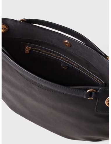 Borsa hobo Medium in pelle effetto nabuk Borbonese London – Nero - foto 5
