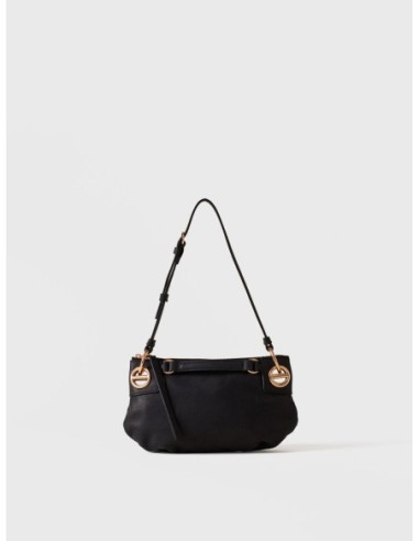 Mini bag in pelle effetto nabuk Borbonese London – Nero - foto 1