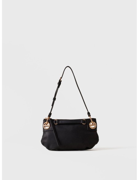 Mini bag in pelle effetto nabuk Borbonese London – Nero - foto 1