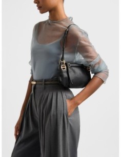 Mini bag in pelle effetto nabuk Borbonese London – Nero - foto 1 2