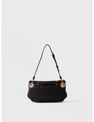 Mini bag in pelle effetto nabuk Borbonese London – Nero - foto 4