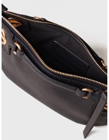 Mini bag in pelle effetto nabuk Borbonese London – Nero - foto 5
