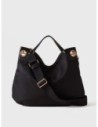 Borsa hobo Large in nylon e pelle Borbonese London – Nero